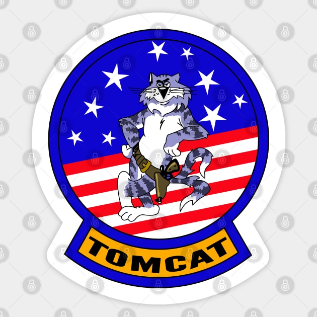 Tomcat  (front design only) Sticker by Illustratorator